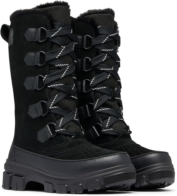SOREL Women's Tivoli V Tall Waterproof Boot black – women's winter snow boot, waterproof insulated tall snow boot for USA winters