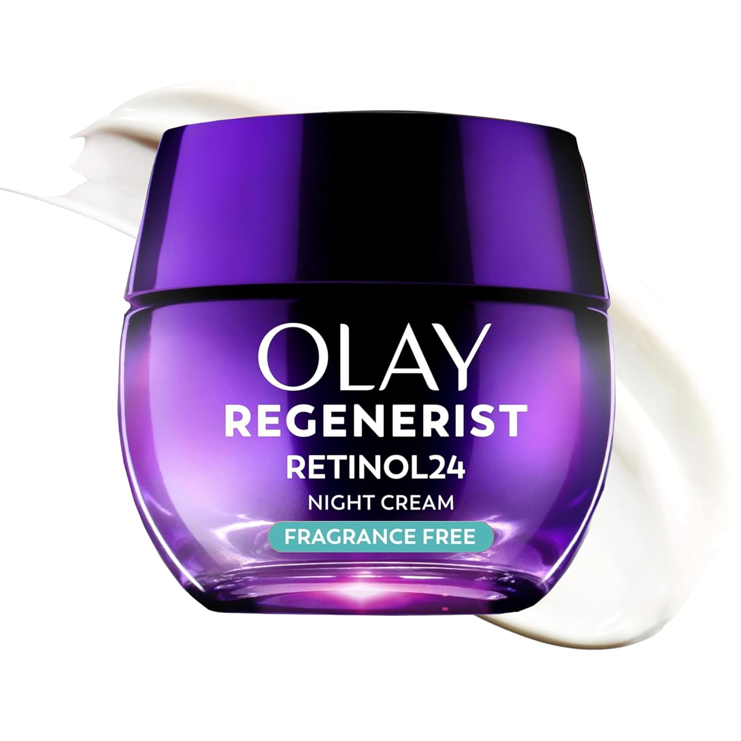 Olay retinol night cream texture and packaging
